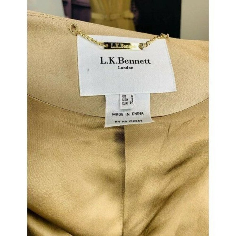 L.K. Bennet Suit 3Pc Dress Silk Set Elegant London International Luxury Fashion - Picture 12 of 16